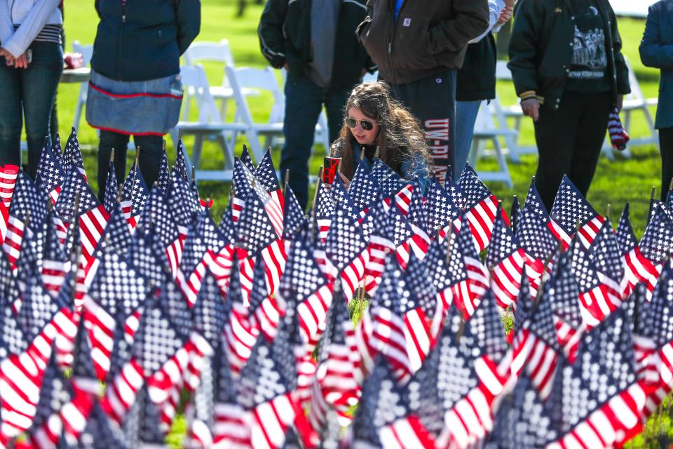 The Field of Flags will be dedicated Friday north of the War Memorial Center on Milwaukee's lakefront.