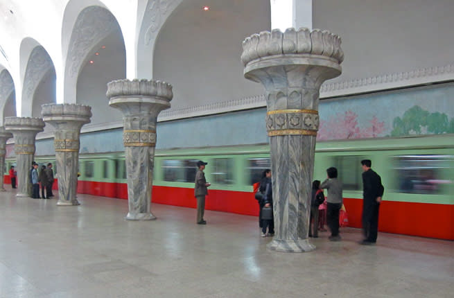 <p>The Pyongyang Metro in is chock-full of history: it was built to link secret underground military facilities (rumors of government-only lines still exist). Now, it’s an important part of the transportation infrastructure with gorgeous architecture, domed archways, and patriotic wall murals.</p>