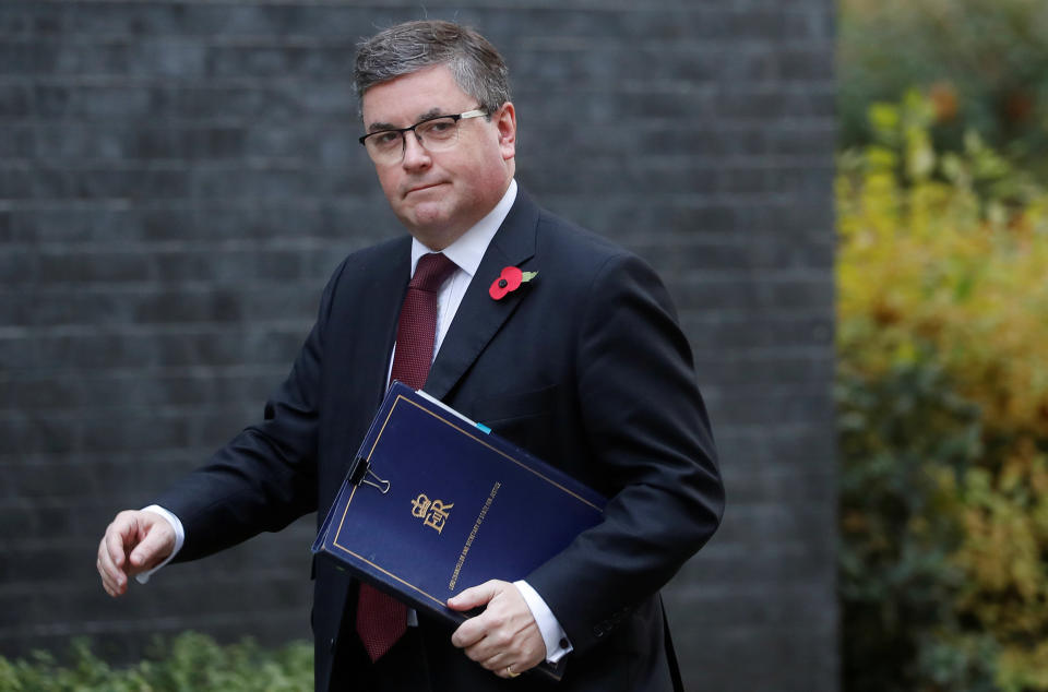 Britain's Justice Secretary Robert Buckland is seen outside Downing Street in London, Britain November 5, 2019. REUTERS/Yara Nardi