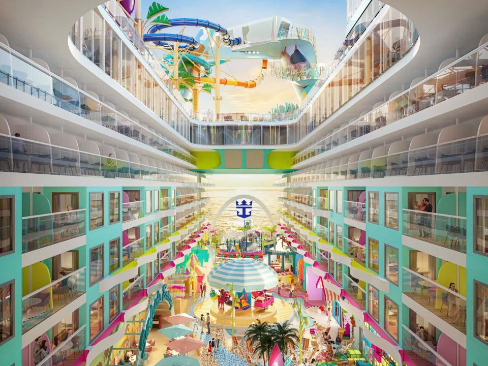 A rendering of Royal Caribbean International's Icon of the Seas cruise ship.