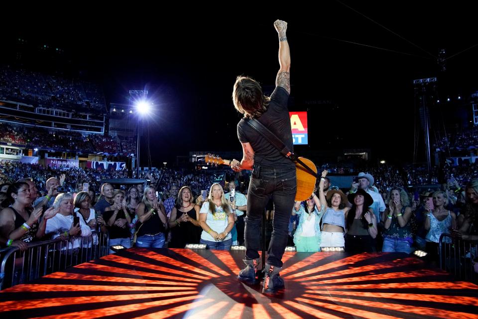 Keith Urban performs during CMA Fest at Nissan Stadium Friday, June 10, 2022 in Nashville, Tennessee.