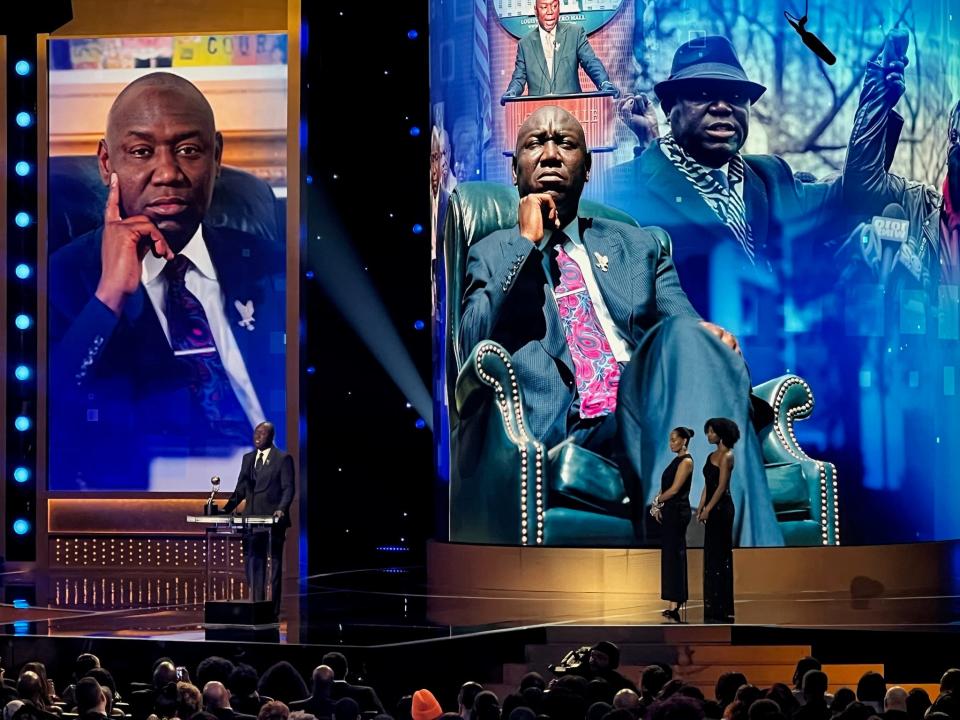 Civil Rights Attorney Ben Crump receives the Social Justice Impact Award at Sunday's 54th NAACP Image Awards in Pasadena, California.