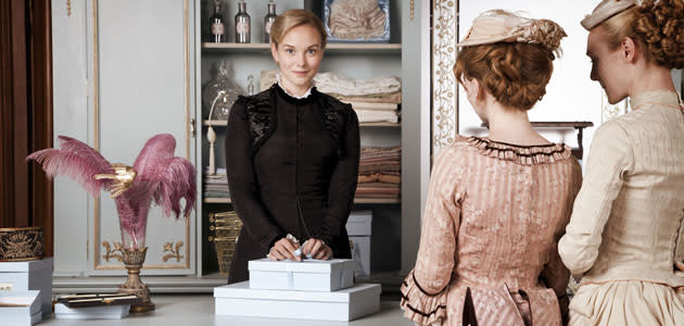 <b>The Paradise (Tue, 9pm, BBC1)</b><br>Drawing from the ‘Downton’ well, the Beeb’s latest costume drama is even more comforting and snuggly than the adventures of stuffy Matthew, Lady Mary and company. Set in 1875, this finds country mouse Denise arriving in the Big (Northern) City for a job at her uncle’s humble draper’s. But the shop is right across the street from one of those giant, new-fangled department stores, The Paradise, which is crippling his business, which in turn means that he cannot hire his neice. Instead, Denise is taken on by the big store, where she catches the eye of the dashing owner Moray, getting up the nose of her new colleague Clara and possibly scuppering the grand plan for Moray to marry wealthy Lady Katherine and secure the store’s financial future. Joanna Vanderham, seen in Martina Cole’s ‘The Runaway’, is the tough but sweet heroine, Emun Elliott the bounderish shop owner, Sonya Cassidy the sniping co-worker and Elaine Cassidy the rich aristo. Everyone gives good costume in this eight-part drama from ‘Lark Rise To Candleford’ writer Bill Gallagher.