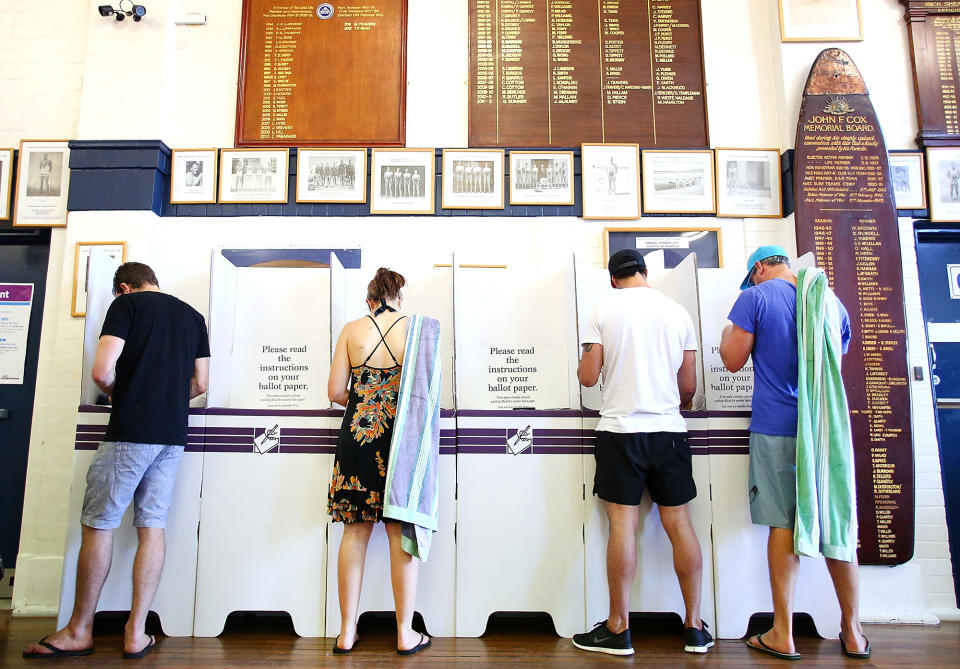 AUSTRALIA BALLOT IN BOOTHS