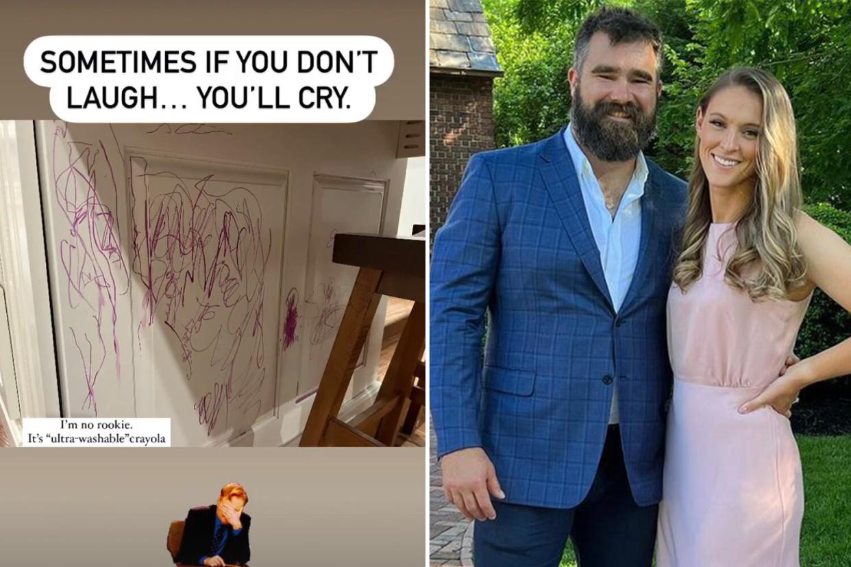 Jason Kelce's Wife Kylie Shares Glimpses of Chaos as Mom of Three: 'If You Don't Laugh You'll Cry'