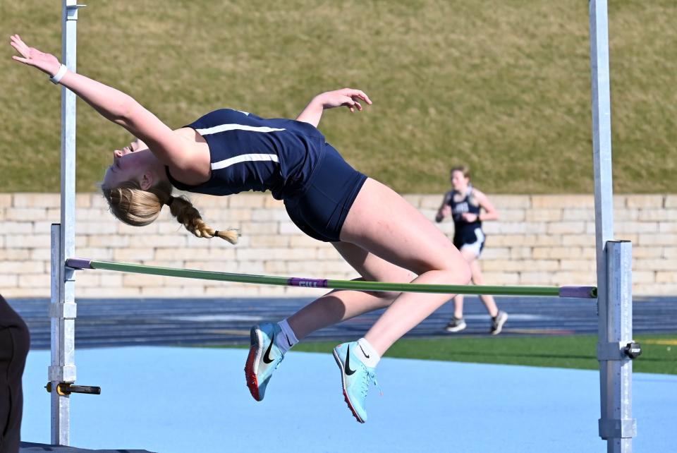 Petoskey's Braylin Adair topped the field in the high jump Wednesday, earning the victory at 5-feet even, six inches better than the next placing finisher.