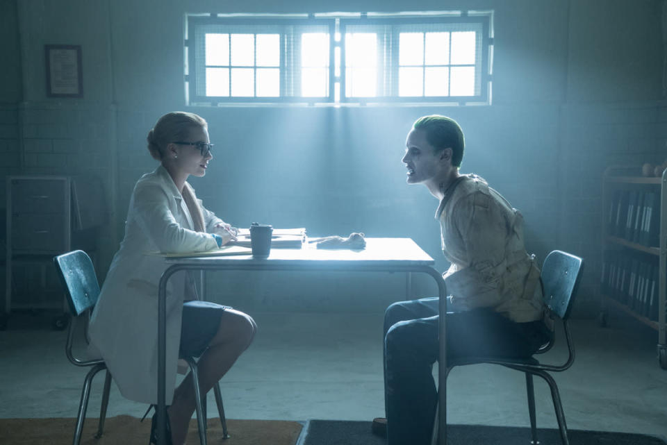 Dr. Harleen Quinzel (Margot Robbie) and The Joker (Jared Leto)