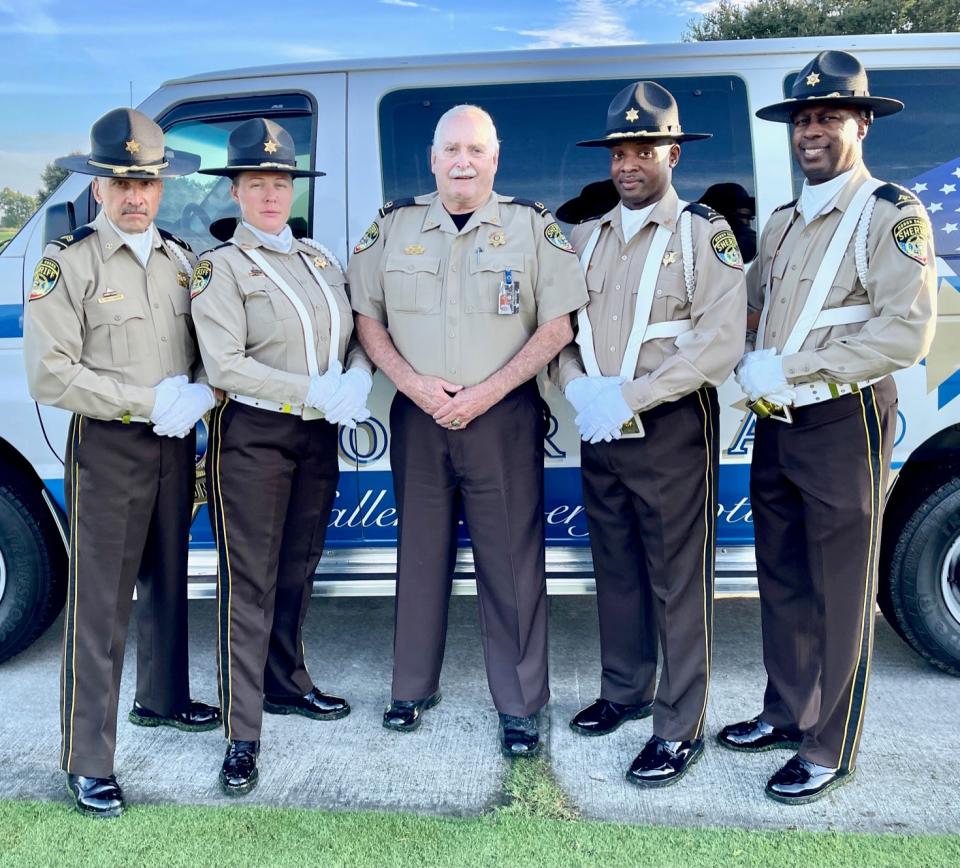 Sgt. L.D. Hollinger, Cpl. Brooke Novak, Deputy Ansel Thomas, Deputy Kevin Burns