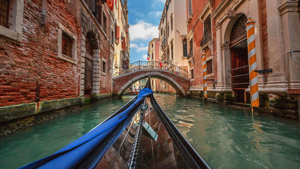 Europe, Venice - Italy, Venice - Stock imageFamous Place, View from gondola during the ride through the canals, italy, travel