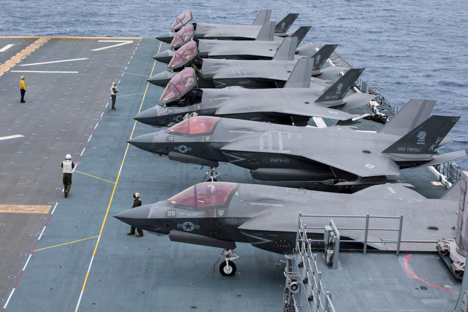 Marine Corps F-35B on USS Tripoli