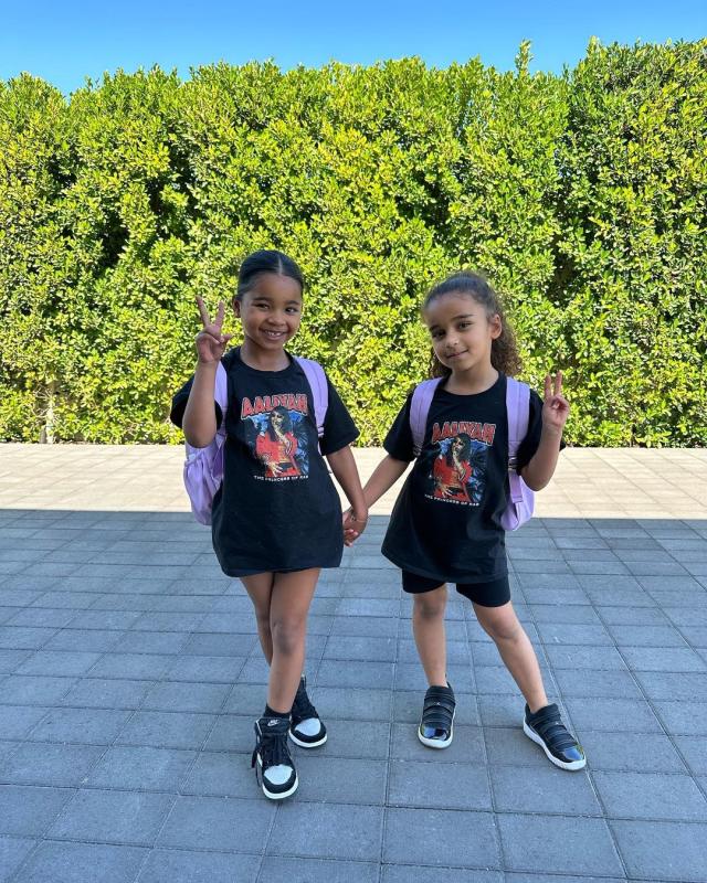 True Thompson and Dream Kardashian Twin in Comfy School Outfits! See Photos  of the Cousins