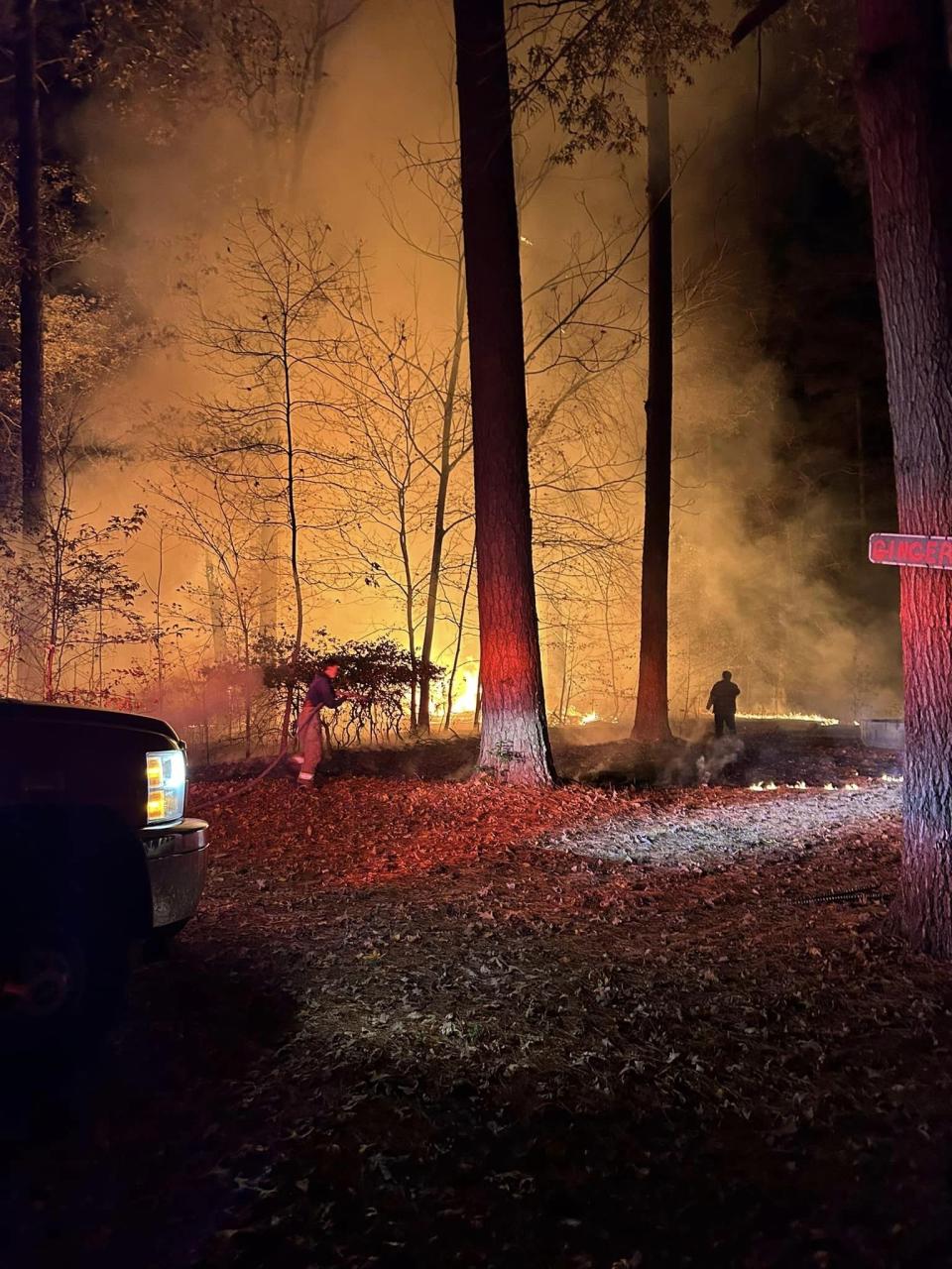 Colonel Hogan Lane brush fire (Courtesy: Carrollton Volunteer Fire Department)