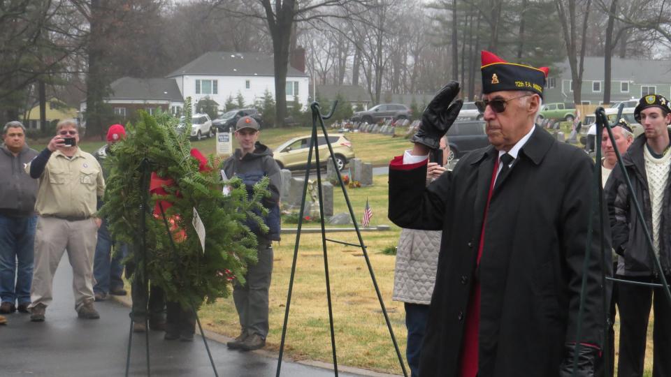 Wreaths Across America ceremony at Holy Rood Cemetery, Morris Township. December 14, 2019.