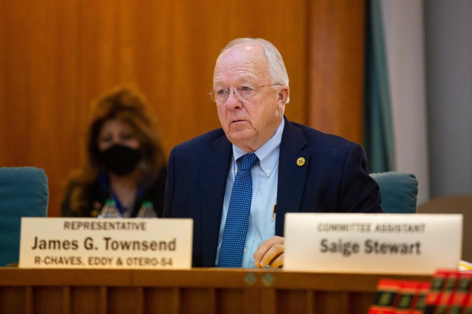 Rep. James Townsend listens as HB 432 is discussed in a House Energy, Environment and Natural Resources Committee meeting on Tuesday, Feb. 21, 2023, at the New Mexico State Capitol building. 