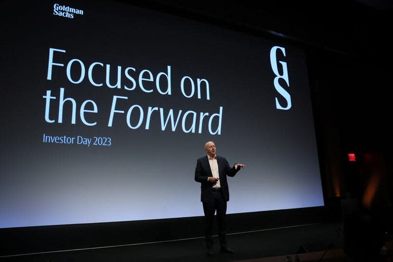 CEO David Solomon speaks during the Goldman Sachs Investor Day at Goldman Sachs Headquarters in New York