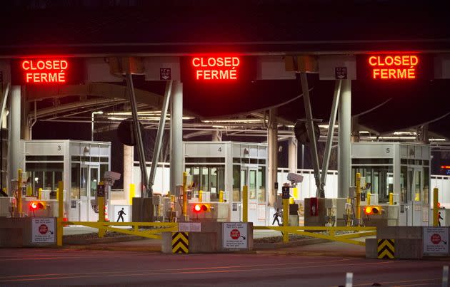 The border crossing at the Peace Arch Canada-U.S. border, pictured on March 20, 2020. 