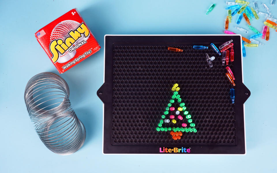 trending gifts, lite brite and slinky