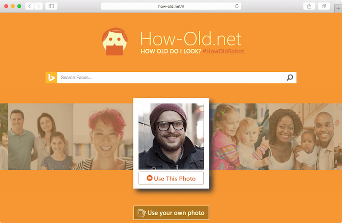 How-Old.net – 由微軟開發的照片年齡辨識系統，上傳照片即可辨識人臉年齡
