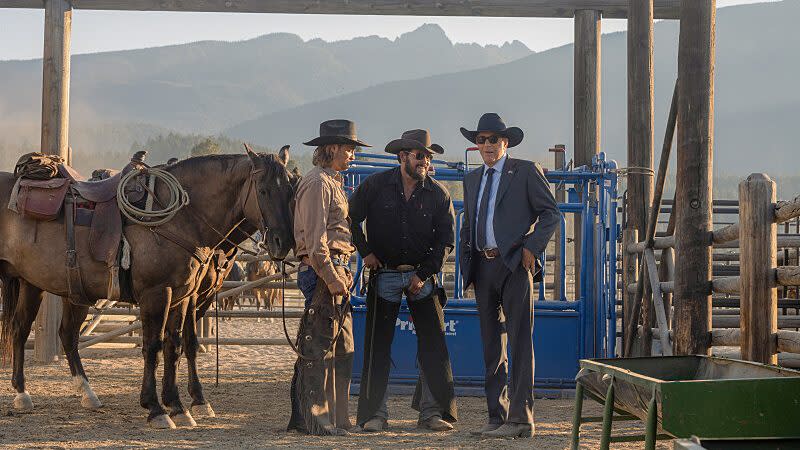 Luke Grimes, Cole Hauser and Kevin Costner