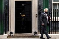 British Prime Minister Boris Johnson leaves 10 Downing Street in London