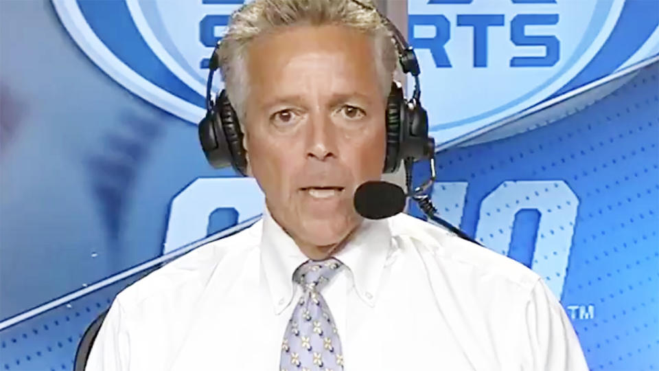 Thom Brennaman, pictured here apologising for the homophobic slur.