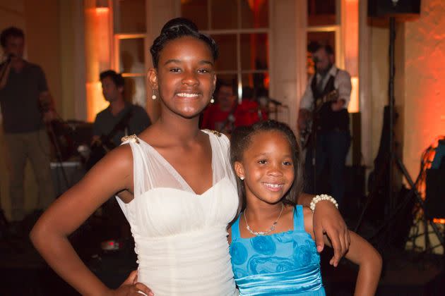 Jonshel Alexander, left, and co-star Quvenzhané Wallis at a party for 