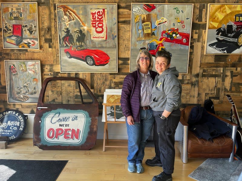 Helper Mayor Lenise Peterman, left, poses for a picture on Tuesday with her wife, Kate Kilpatrick, inside Kilpatrick's art gallery in Helper. Helper was once a town on the brink of death after the downturn of the coal industry but through resilience, community collaboration and proactive rural leadership, it has weathered the storm on its way to becoming the best version of itself. | Logan Stefanich, KSL.com