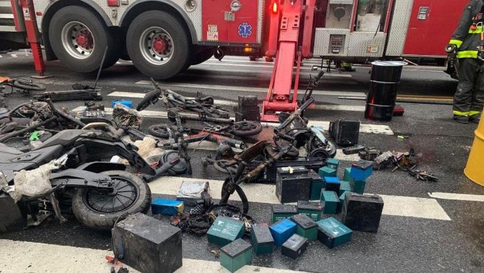 دوچرخه های E سوخته در نیویورک