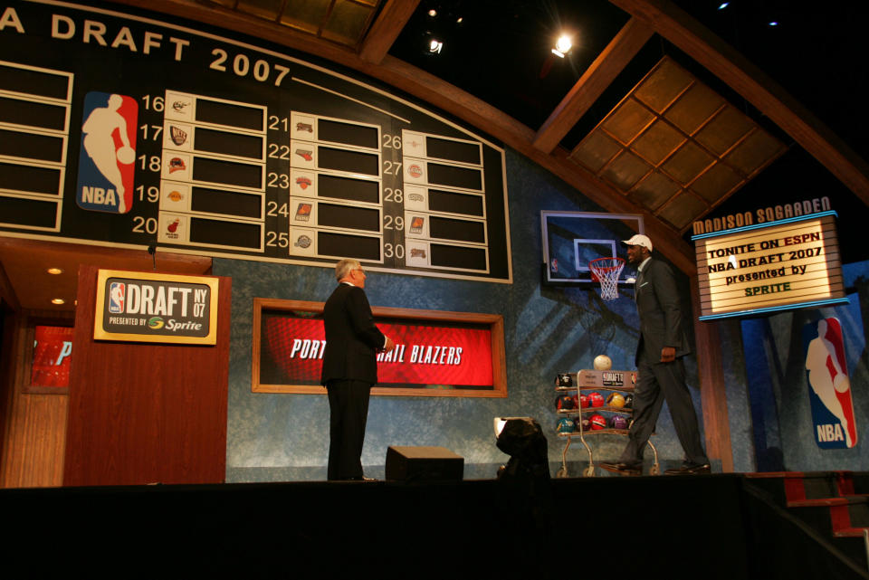 Greg Oden為2007年選秀狀元。（Photo by Bob Leverone/Sporting News via Getty Images via Getty Images）