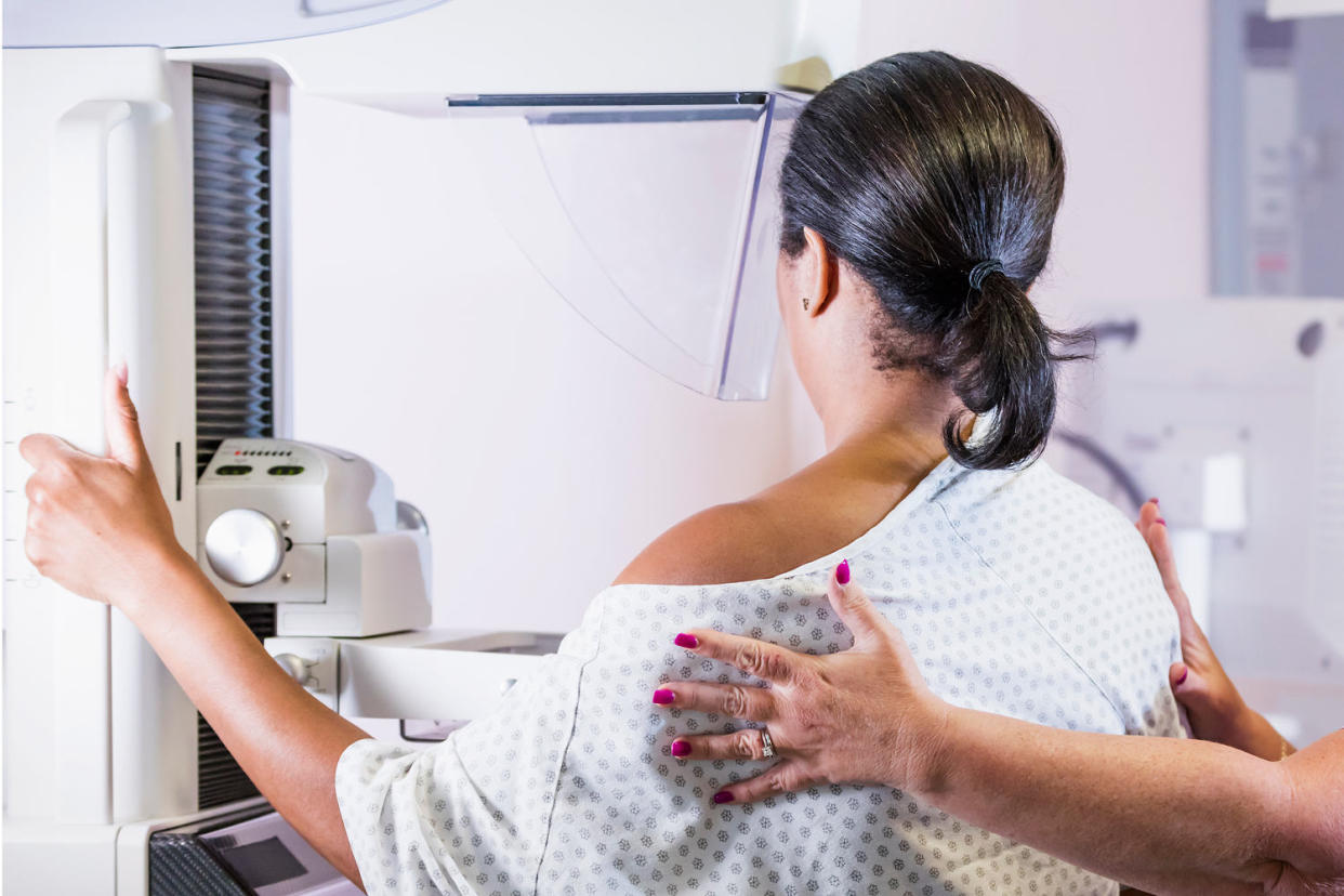 African-American woman getting a mammogram (kali9 / Getty Images)