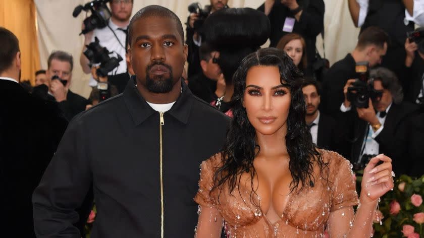 Kim Kardashian and Kanye West arrive for the 2019 Met Gala at the Metropolitan Museum of Art on May 6, 2019, in New York. - The Gala raises money for the Metropolitan Museum of Arts Costume Institute. The Gala's 2019 theme is Camp: Notes on Fashion" inspired by Susan Sontag's 1964 essay "Notes on Camp". (Photo by ANGELA WEISS / AFP)ANGELA WEISS/AFP/Getty Images ** OUTS - ELSENT, FPG, CM - OUTS * NM, PH, VA if sourced by CT, LA or MoD **