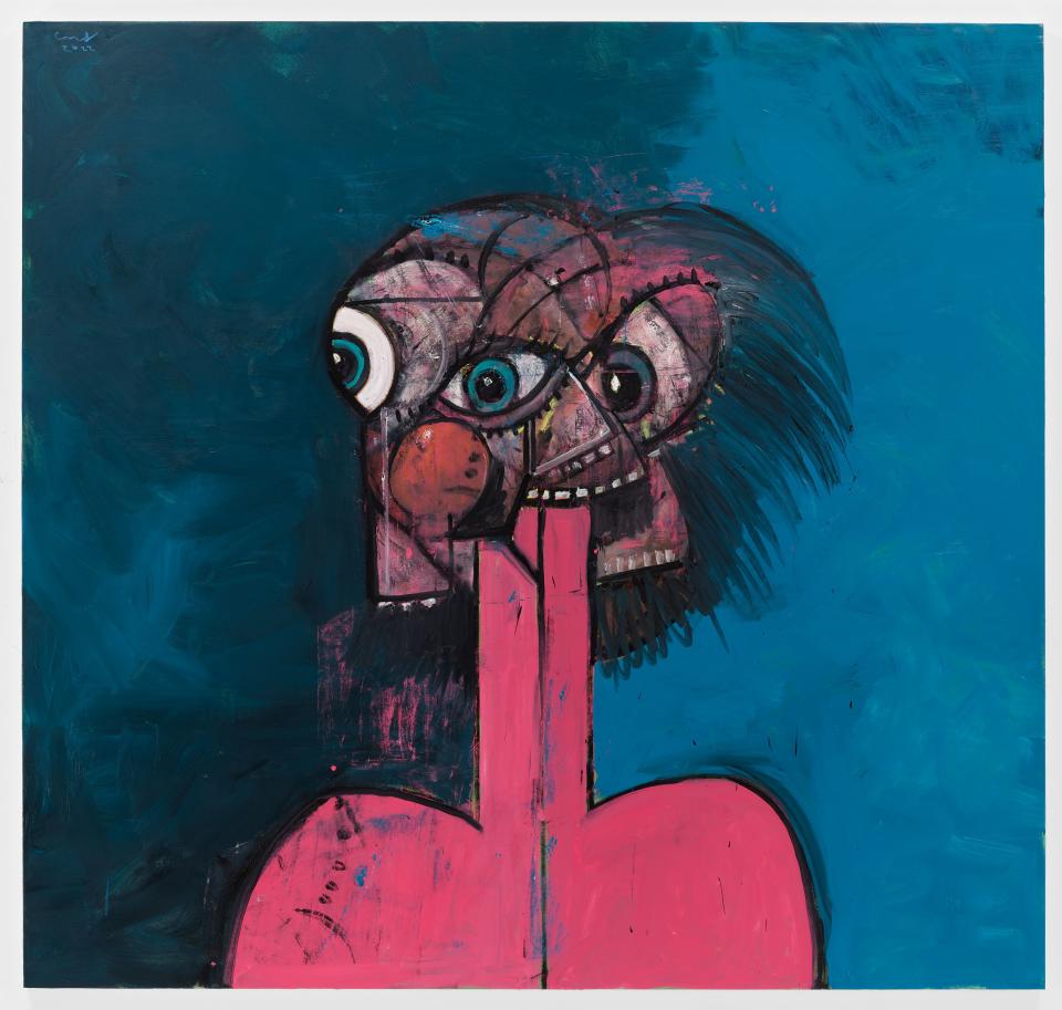 George Condo, “Psycho,” 2022. <br>Oil on linen, 228.6 x 215.9 cm / 90 x 85 in.