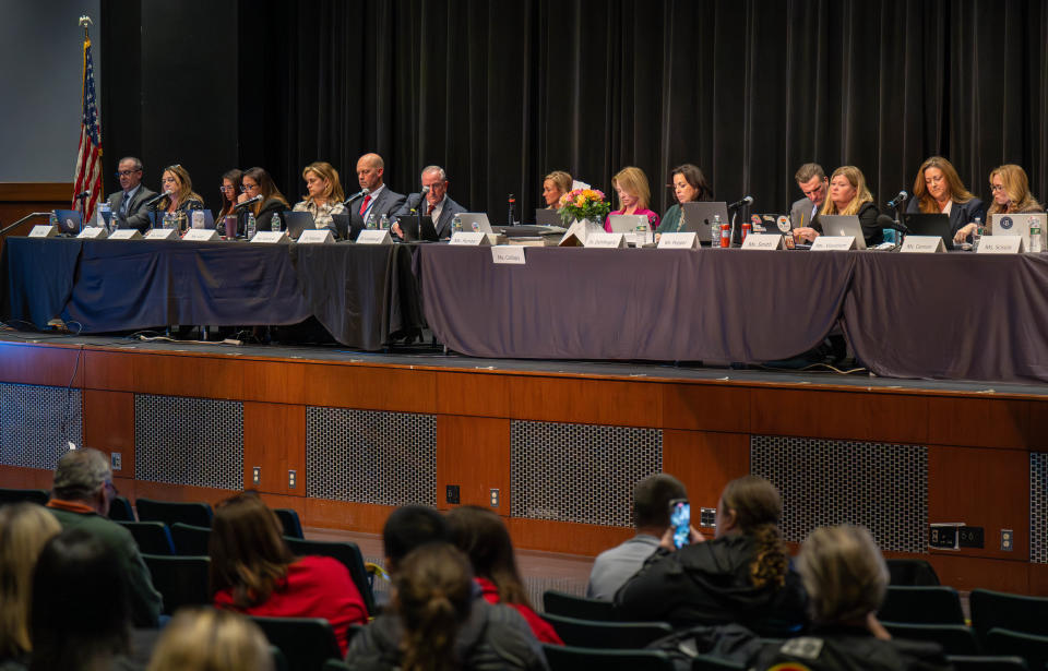 The Central Bucks School Board heard from the public and approved a separation agreement and severance package for its departing superintendent Tuesday, Nov. 14, 2023 as the GOP-controlled board met for its last meeting before the Democrats take over in December.