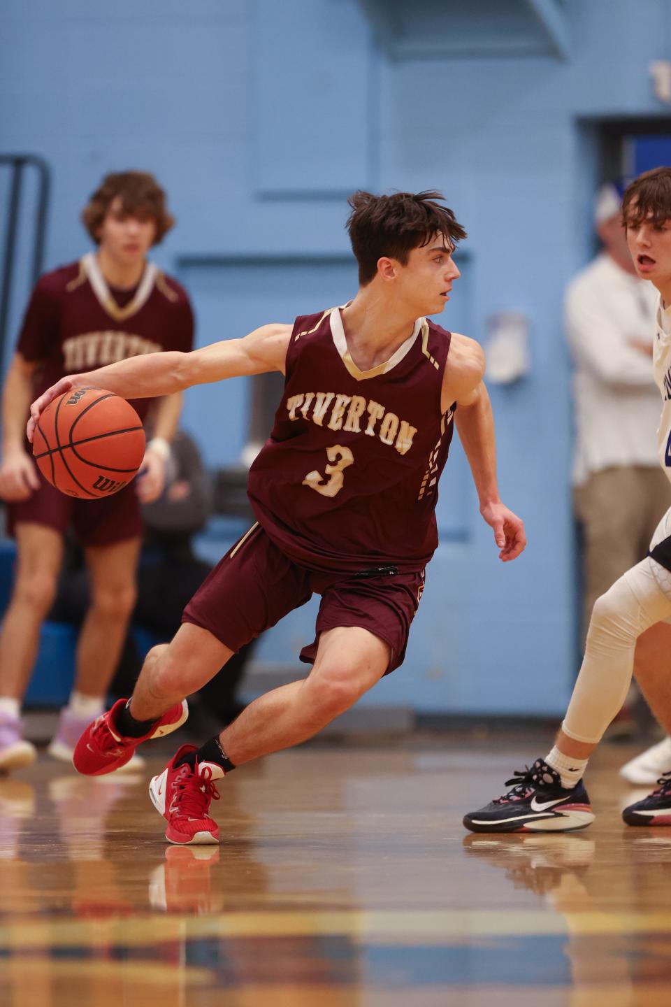 Tiverton's Ben Pacheco scored 10 points in a win over Times 2 Academy on Tuesday.
