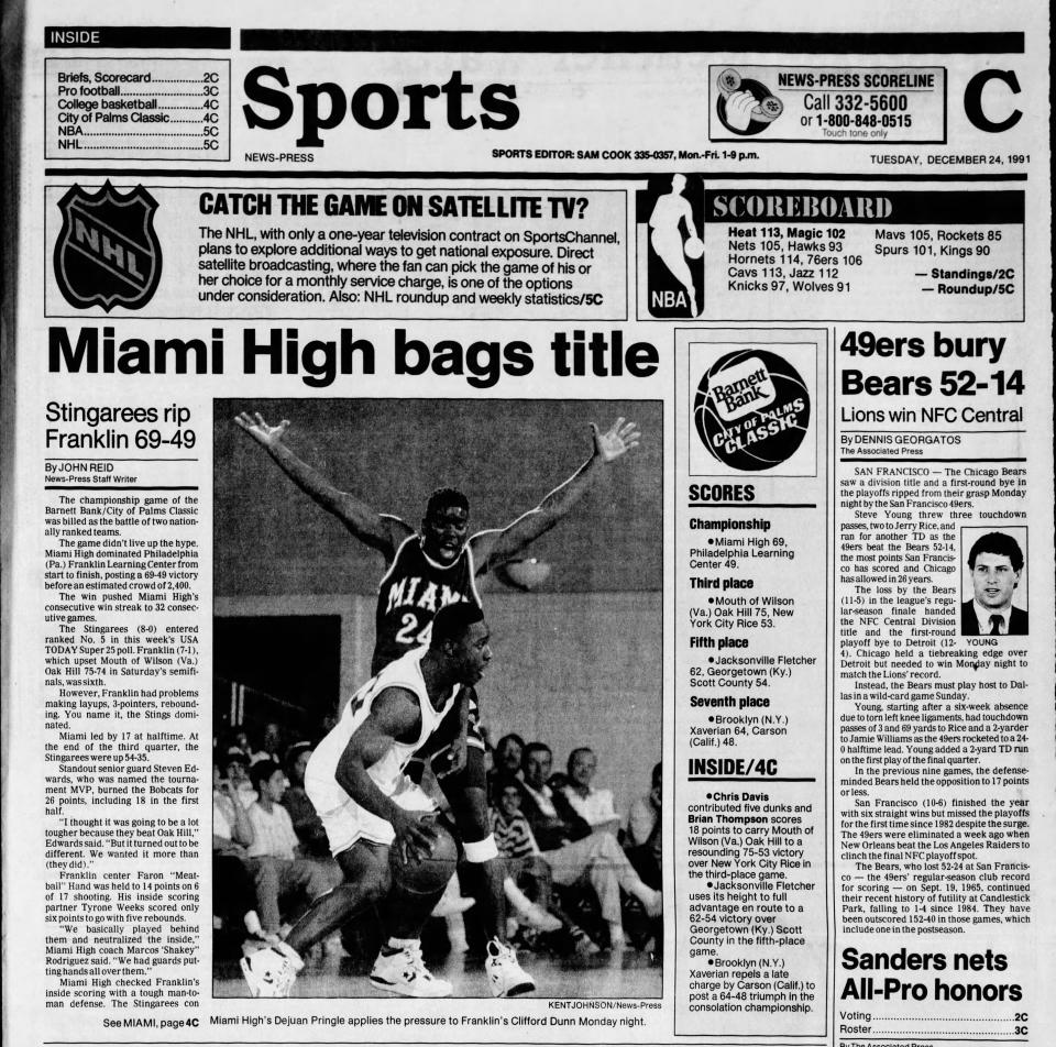 The 1991 championship game as covered in The News-Press.