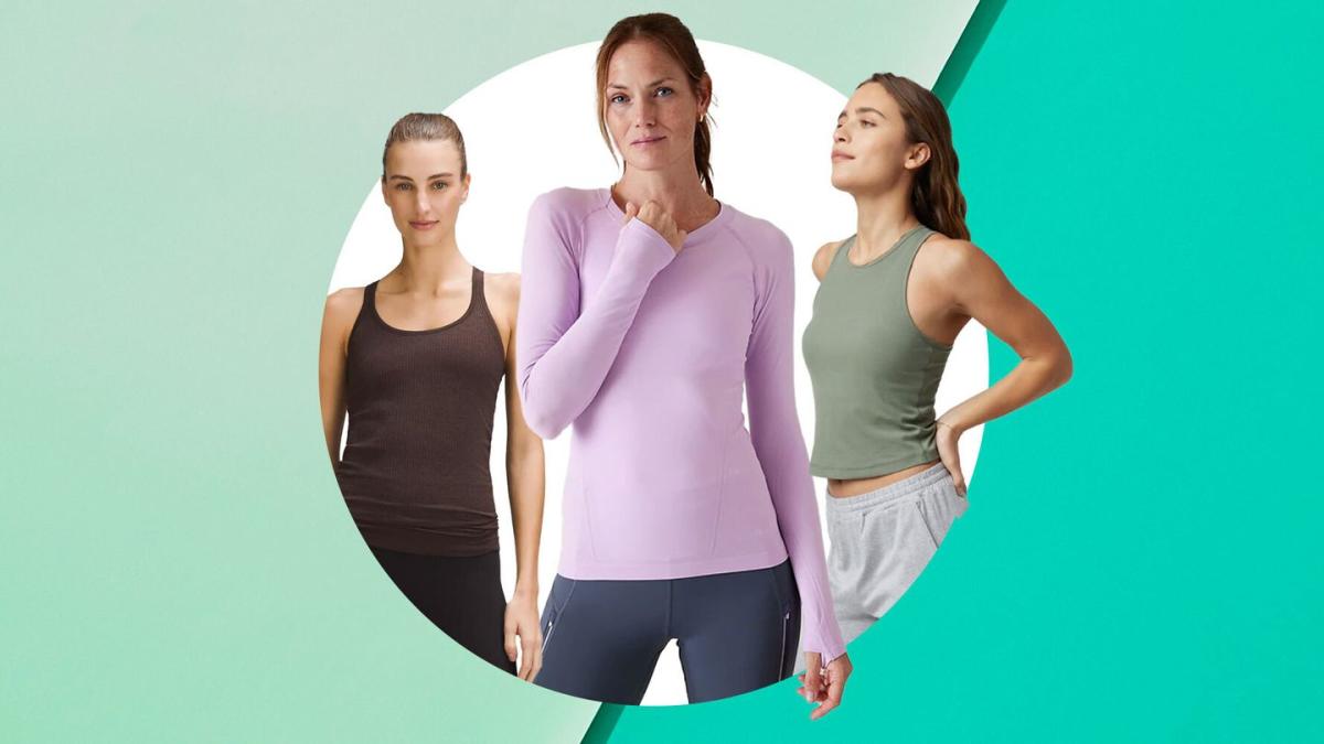 CRZ YOGA Women's Yoga Slim Fit Tops Seamless Longline Tank Crew Neck