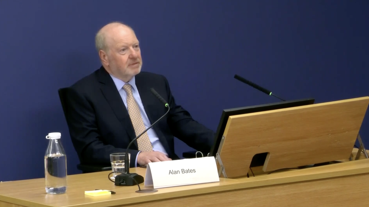 Alan Bates gave evidence to the Post Office Horizon inquiry.