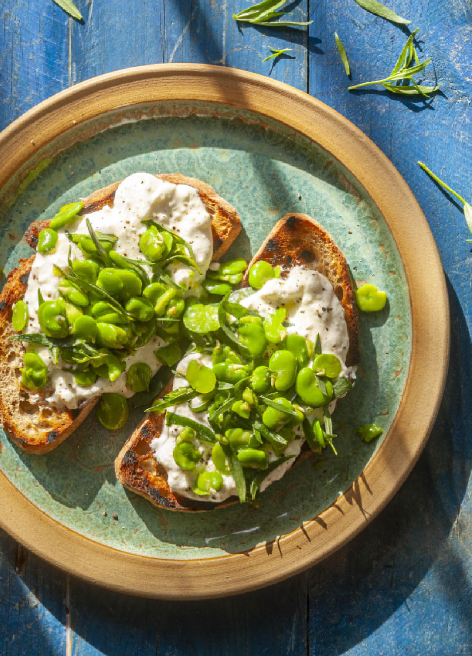 Ricotta and broad beans on toast
