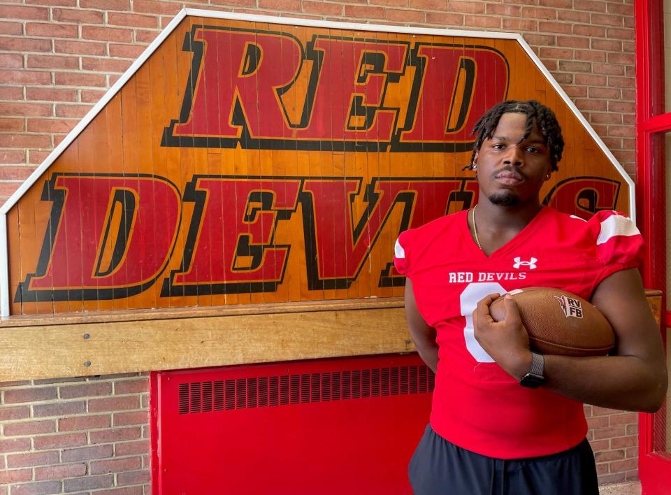 Rancocas Valley senior defensive lineman Malachi Castle.