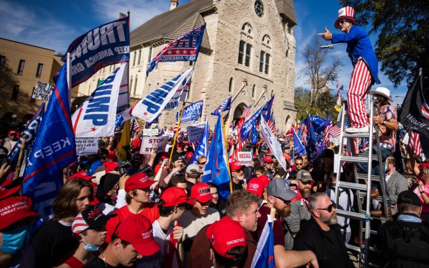 Donald Trump supporters outside the Georgia State Capitol, in Atlanta - Dustin Chambers / BLOOMBERG