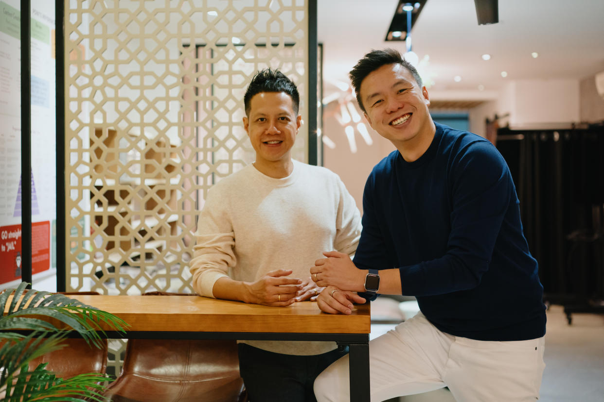 Melvin Lim (right), the CEO of PropertyLimBrothers (PLB), and co-founder Adrian Lim (PHOTO: PLB)