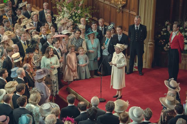 <p>Justin Downing/Netflix</p> Imelda Staunton as Queen Elizabeth in episode 10 of season 6 of The Crown on Netflix.
