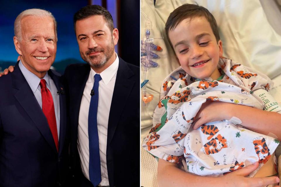 <p>Getty;Jimmy Kimmel/Instagram</p> Joe Biden (left) and Jimmy Kimmel; Jimmy Kimmel