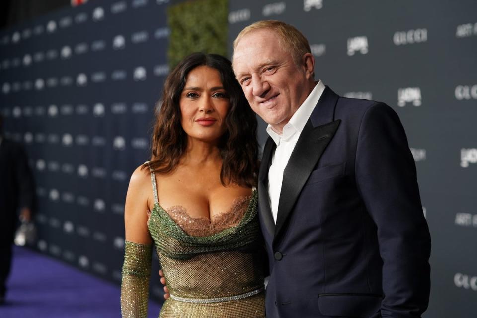 Francois-Henri Pinault and Salma Hayek, both wearing Gucci, attend the 2022 LACMA ART+FILM GALA (Getty Images for LACMA)