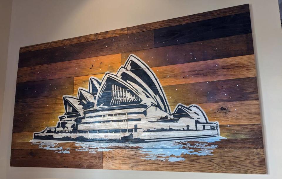 Wall art depicting the Sydney Opera House