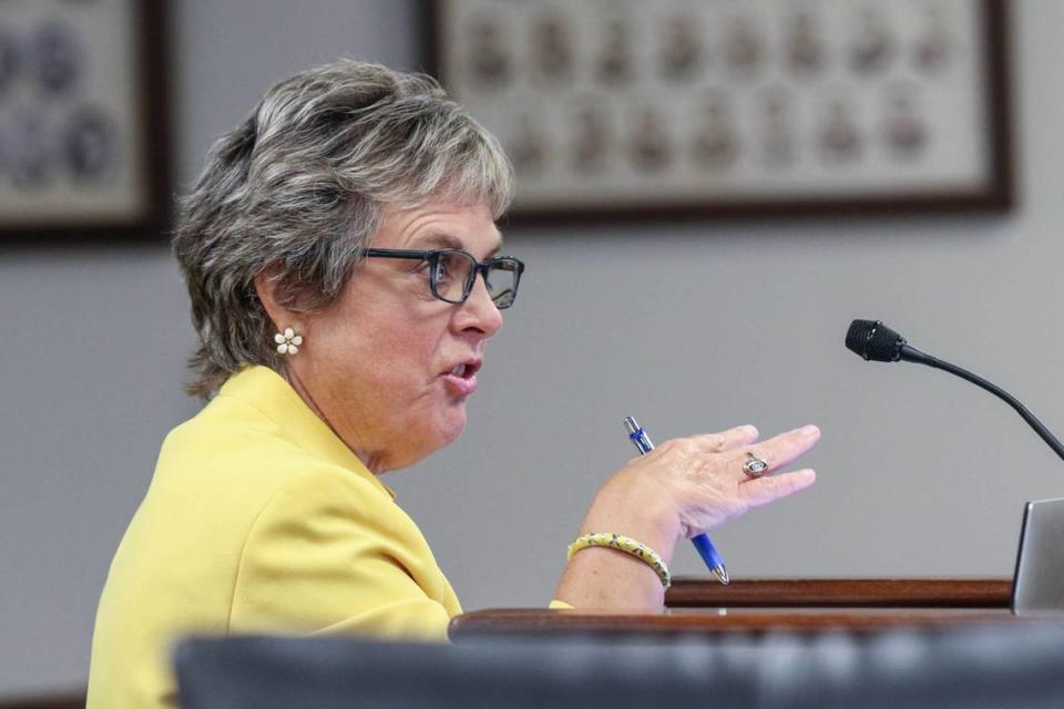 Marcia Adams, Executive director of the South Carolina Department of Administration, makes a presentation to the Senate Finance Committee, American Rescue Plan Act Subcommittee.