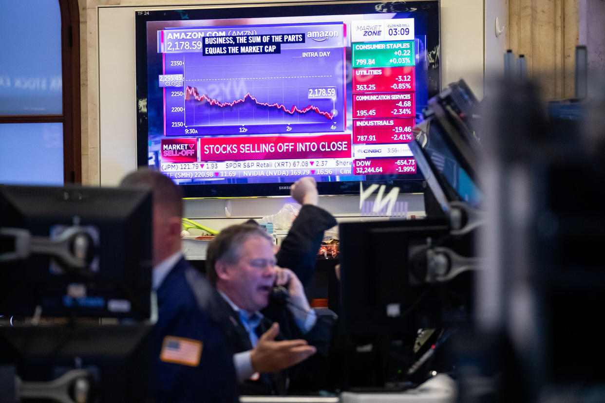 Traders work at the New York Stock Exchange in New York City, on May 9, 2022.