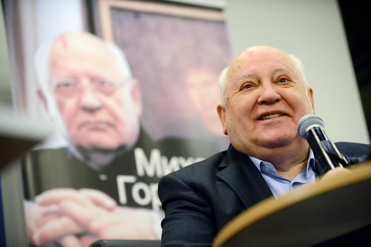 Mijaíl Gorbachov durante la presentación de uno de sus libros en Moscú en 2012. (Foto: Natalia Kolesnikova / AFP / Getty Images). 