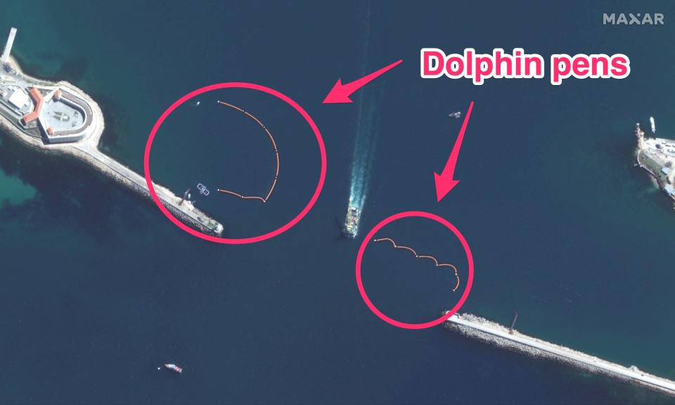 Dolphin pens at the entrance to the Sevastopol Bay