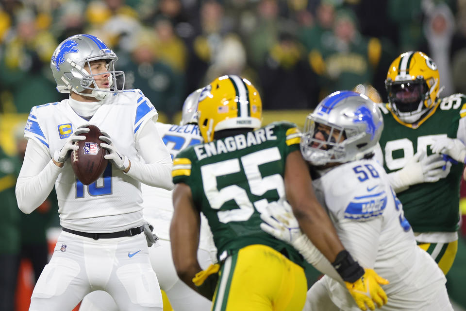  Jared Goff helped lead the Detroit Lions to a huge 20-16 win in Green Bay at the end of last season. (Photo by Stacy Revere/Getty Images)